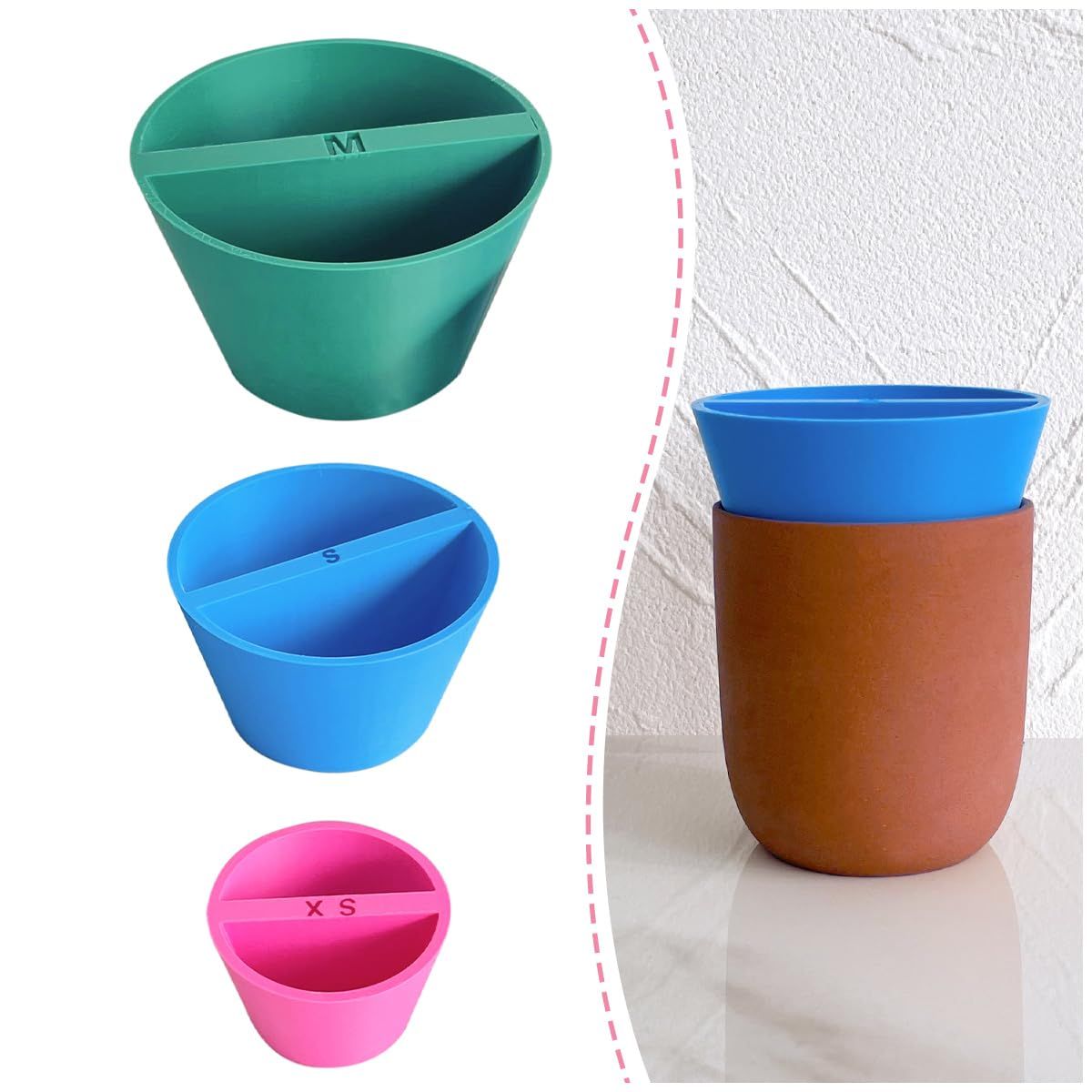 Pottery Tool, Multiple Sizes Ceramic Rim Shaper Cone, 3D Printed Pottery Tool Fixing Rims (XS,S,M Color)