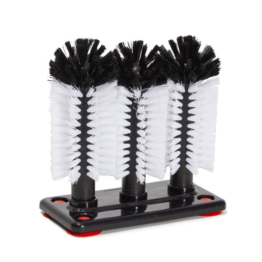 Glass Washer Brush Cleaner - 3 Brushes per Base Bristle Brush for Beer Cup, Long Leg Cup, Red Wine Glass & More Bar Kitchen Sink Home Tools