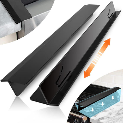 2PCS Kitchen Stove Counter Gap Covers, Stainless Steel Stove Gap Guard, Cooktop Trim Kit, Stove Gap Guards, Oven Gap Filler, Heat Resistant & Effectively Protect Stove Gap Filler