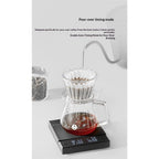 Coffee Scale Electronic Espresso Scale with Water Flow Rate and Timer Function, Free Switching of Ounce/kg Units, Digital Scale for Kitchen/Baking/Cooking, Black