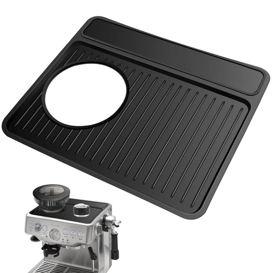 Tamping Mat Espresso Tamper Mat, Food Grade Silicone Non-Slip, Waterproof Heat Resistant, Espresso Tamping Station for Espresso Machine Barista Accessories (Black)