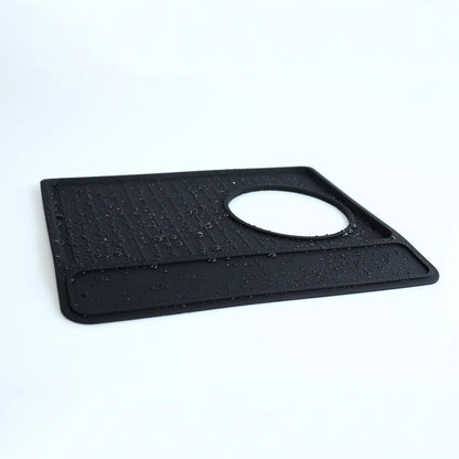 Tamping Mat Espresso Tamper Mat, Food Grade Silicone Non-Slip, Waterproof Heat Resistant, Espresso Tamping Station for Espresso Machine Barista Accessories (Black)