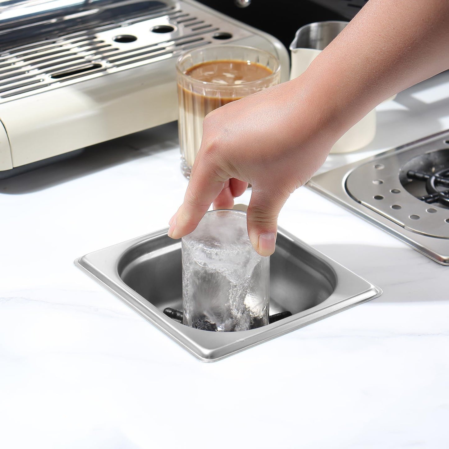 Automatic Glass Cup Washer , 304 Stainless Steel Coffee Milk Tea Cup Cleaner, for Home Kitchen Hotel Bar Restaurant