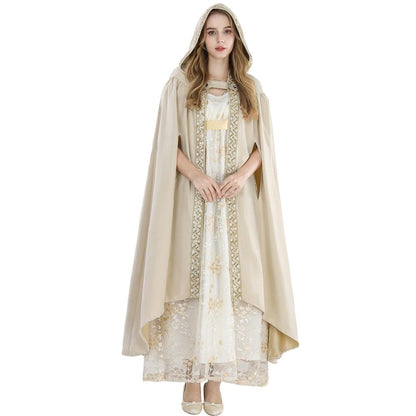 Cloak with Hood Women Renaissance Hooded Medieval Cloak Witch Robe Cape Hooded Cape Bridal Cloak Poncho Full Length