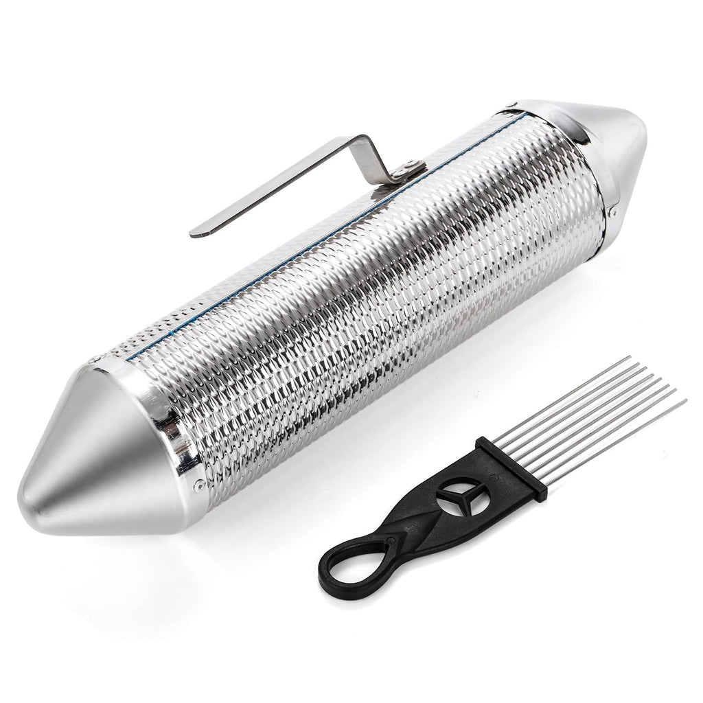 Metal 12"x 4" Stainless Steel with Scraper Latin Percussion Instrument,Latin Percussion Instrument, Professional Band Accompaniment Sand Hammer for Musical