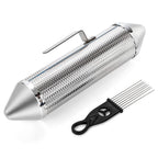 Metal 12"x 4" Stainless Steel with Scraper Latin Percussion Instrument,Latin Percussion Instrument, Professional Band Accompaniment Sand Hammer for Musical