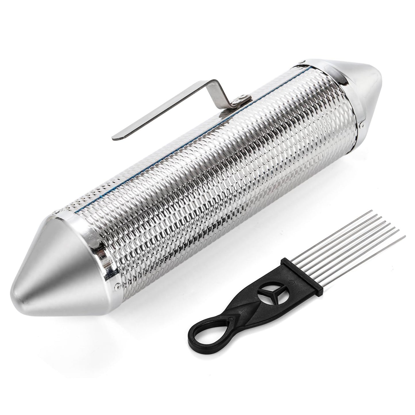 Metal 12"x 4" Stainless Steel with Scraper Latin Percussion Instrument,Latin Percussion Instrument, Professional Band Accompaniment Sand Hammer for Musical