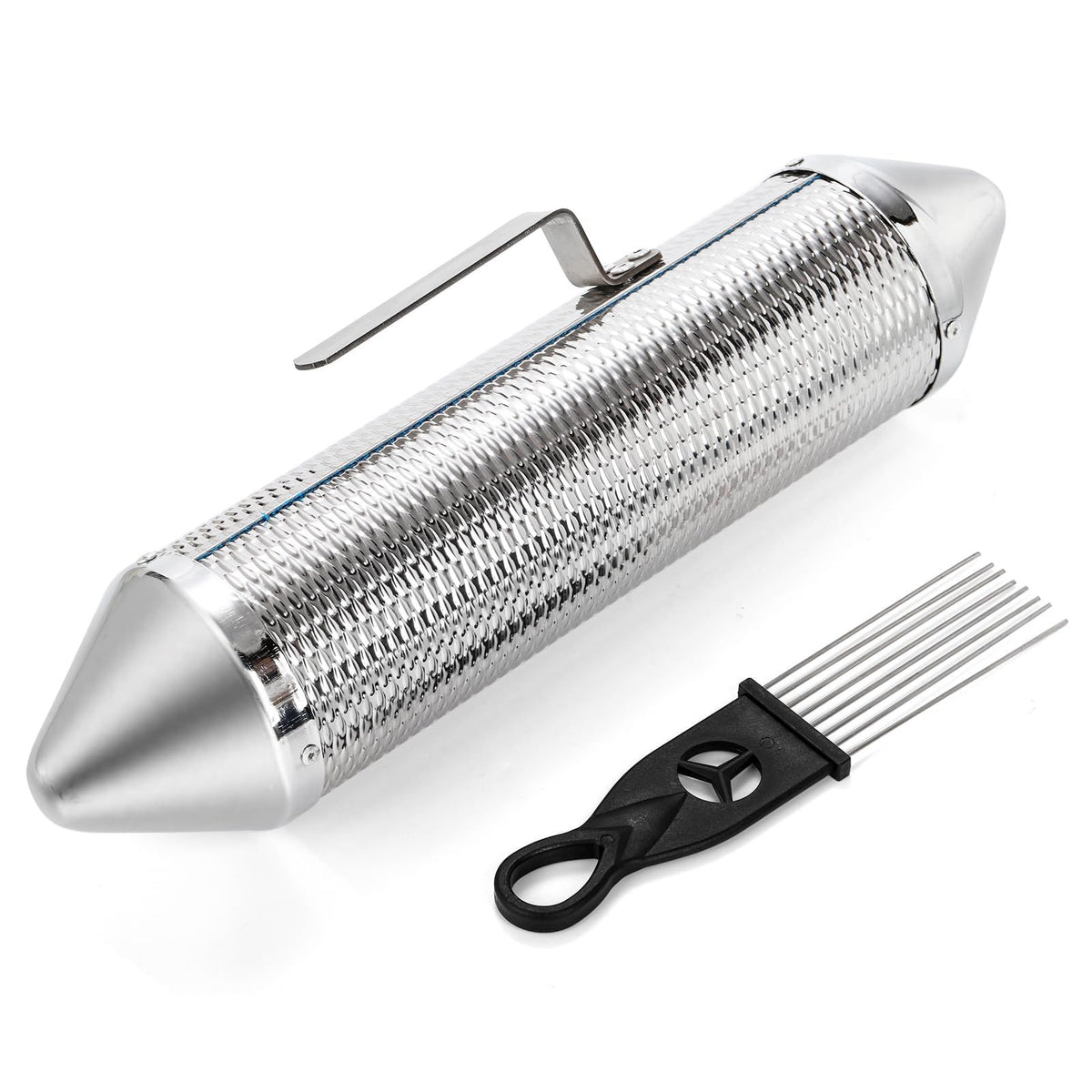 Metal 12"x 4" Stainless Steel with Scraper Latin Percussion Instrument,Latin Percussion Instrument, Professional Band Accompaniment Sand Hammer for Musical