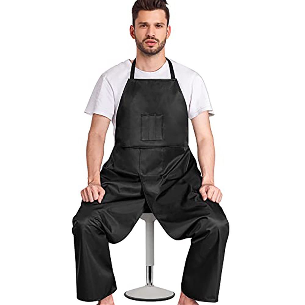 Reusable Full Coverage Waterproof Pottery Apron Split Leg -Lined Polyester Apron For Men & Women - For Ceramic Wheel Throwing, Woodturning, Painting, and Clay or Tattoo Artists