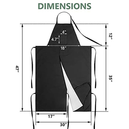 Reusable Full Coverage Waterproof Pottery Apron Split Leg -Lined Polyester Apron For Men & Women - For Ceramic Wheel Throwing, Woodturning, Painting, and Clay or Tattoo Artists