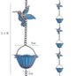 2.4M Rain Chain, Hummingbird Rain Chains for Outside, Copper Rain Chain Bell Decorative Rain Catcher Chain Replacement Downspout for Gutters