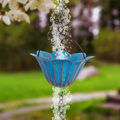 2.4M Rain Chain, Hummingbird Rain Chains for Outside, Copper Rain Chain Bell Decorative Rain Catcher Chain Replacement Downspout for Gutters
