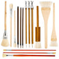 Pottery Brushes for Glazing, 15 Pcs Ceramic Brush Set With Storage Box, Wool Bamboon  for Pottery, Acrylic, Watercolor