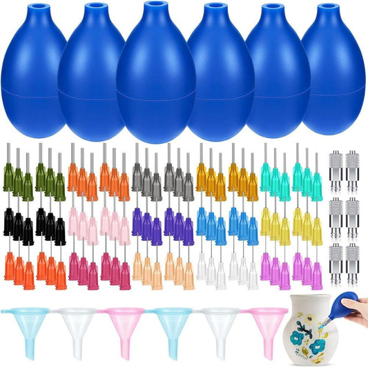 108 Pcs Pottery Tools Supplies Ceramic Precision Applicator, Precision Tips Applicator for Ceramic Bottles Glaze Clay Tools Set, Slip Trailing Pottery Glaze Squeeze Bottle