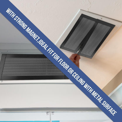 8pcs 12*5.5in Floor Vent Covers Rectangle Air Vent Screen Cover Magnetic PVC Vent Mesh Floor Register Cover Plastic Vent Screen for Wall Ceiling Floor Catch Debris Hair Insect