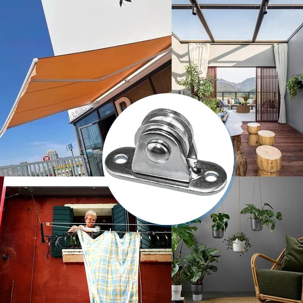 Small Pulley Block Silent Pulley Wheel Heavy Duty Fixed Pullies for Cord Material Handling Moving and DIY Project Wall Ceiling Mount Pulleys (4 Pack)
