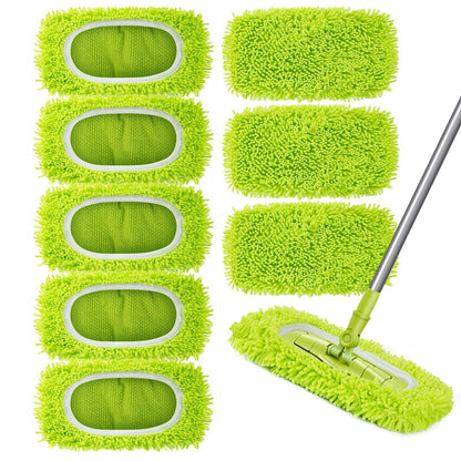 Reusable Dry Sweeping Cloths Microfiber Wet Mop Pads Compatible Mop Replacement Sweeping Mopping pad Refills for Hardwood Surface Floor Cleaning (8PCS)