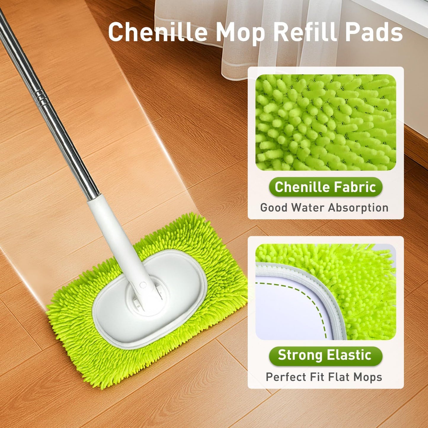 Reusable Dry Sweeping Cloths Microfiber Wet Mop Pads Compatible Mop Replacement Sweeping Mopping pad Refills for Hardwood Surface Floor Cleaning (8PCS)