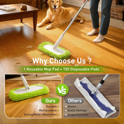 Reusable Dry Sweeping Cloths Microfiber Wet Mop Pads Compatible Mop Replacement Sweeping Mopping pad Refills for Hardwood Surface Floor Cleaning (8PCS)