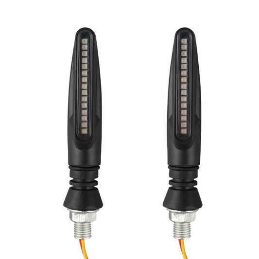 4PCS Motorcycle Indicators - Flowing Turn Signal Lights, Daytime Running and Brake Lights - 12V LED Amber White Red for Motorbike