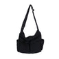 Aesthetic Cute Messenger Bag for School Vintage Black Canvas Crossbody for Women Shoulder Laptop Bag