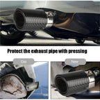 LED Exhaust Tip Tailpipe Tip Straight Carbon Fiber Style Bolt Clamp On for Cars LED Light Car Exhaust Muffler Tip Modification Luminous Tube (Blue-Straight Style)