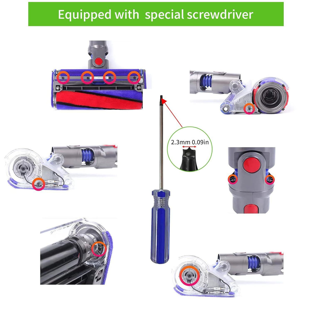 2PCS Upgraded Red Trigger Switch Button Compatible Cleaner Power Switch Button Replacement Parts with Repair Tools