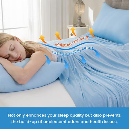 Cooling Blanket for Hot Sleepers Twin Size, Cold Blanket for Couch Bed Sofa, Lightweight Breathable Cooling Sheet for All Seasons, Absorbs Heat to Keep Cool - Light Blue, 60" x 80"