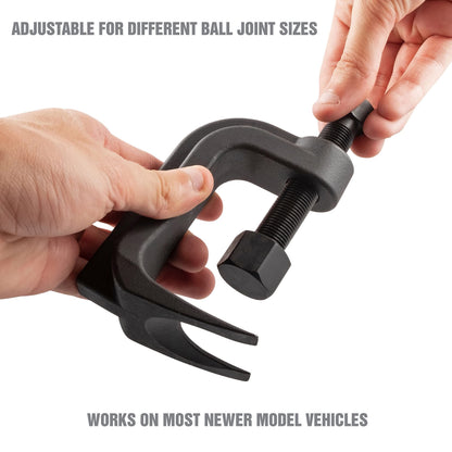 Ball Joint Separator, Adjustable Ball Joint Separator Tool, 2-3/8" Max Opening Range, Ball Joint Removal Tool for Trucks, Cars, and SUVs, Works with 3/4" Socket or Wrench
