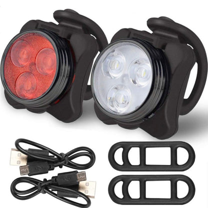 2pcs USB Rechargeable Bike Light, Waterproof Super Bike Lights for Night Riding 4 Light Mode Options Mountain Bike Headlight LED Lamp Bicycle Accessories