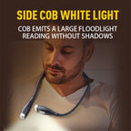 Rechargeable LED Neck Reading Light, Book Lights for Reading in Bed,3 Colors,Flexible Soft Silicone Arms Comfortable Wear, Long Lasting. Great for Readers, Craft & Knitting,Black