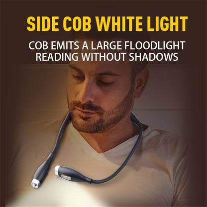 Rechargeable LED Neck Reading Light, Book Lights for Reading in Bed,3 Colors,Flexible Soft Silicone Arms Comfortable Wear, Long Lasting. Great for Readers, Craft & Knitting,Black