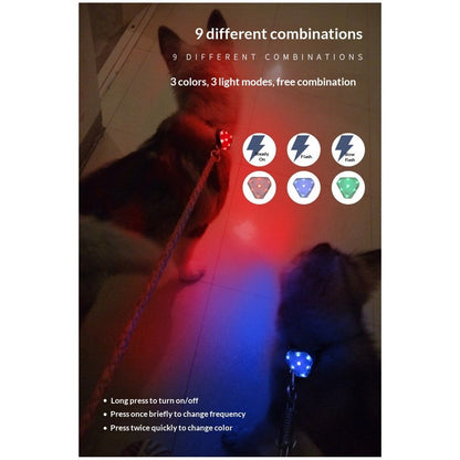 2pcs Rechargeable Collar Light - Carabiner Keychain Clip with LED Light - Clip Color-Changing Light for Dog Collars