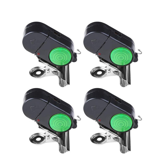 4PCS Fish Alarm Bite Indicator Sound LED Fishing Alarm Waterproof Battery Powered Clip on Fishing Rod Night Fishing Supplies