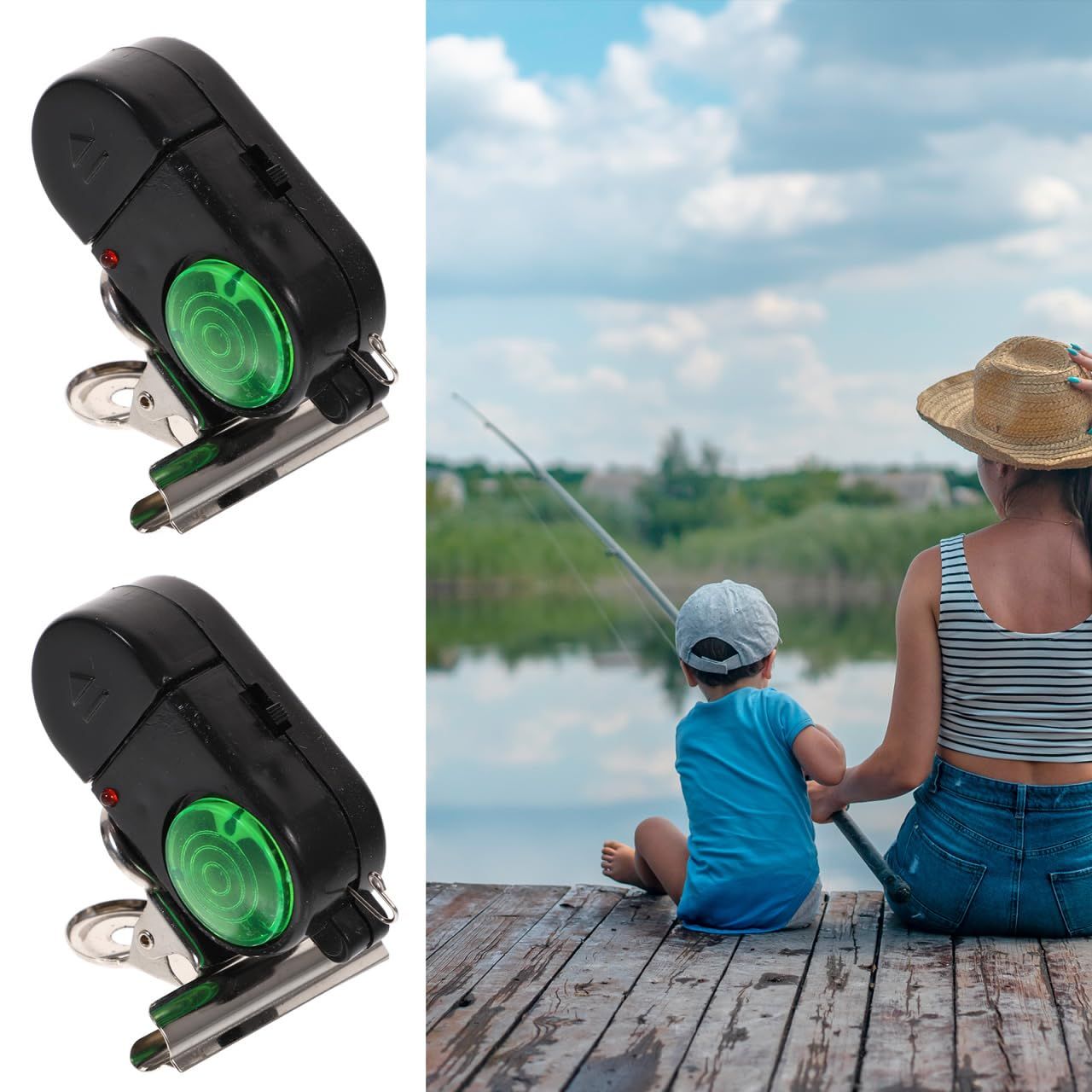4PCS Fish Alarm Bite Indicator Sound LED Fishing Alarm Waterproof Battery Powered Clip on Fishing Rod Night Fishing Supplies