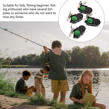 4PCS Fish Alarm Bite Indicator Sound LED Fishing Alarm Waterproof Battery Powered Clip on Fishing Rod Night Fishing Supplies