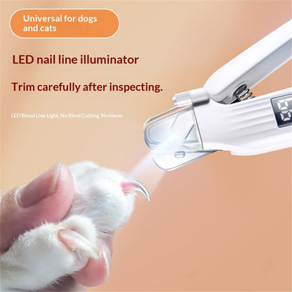 Dog Nail Trimmers & Dog Nail Grinder with 2 LED Lights, USB Rechargeable, Cat Nail Clipper with Splash Guard, and Multiple Grinding Methods for Small, Medium, and Large Dogs & Cats