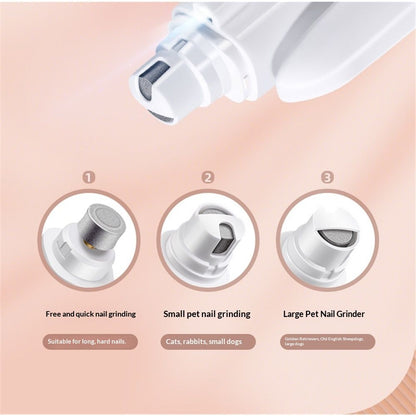 Dog Nail Trimmers & Dog Nail Grinder with 2 LED Lights, USB Rechargeable, Cat Nail Clipper with Splash Guard, and Multiple Grinding Methods for Small, Medium, and Large Dogs & Cats