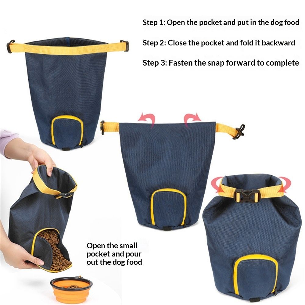 Pet Food Storage Bag,Dog Food Travel Bag Dog Travel Waterproof Kibble Storage Container(Blue Small)