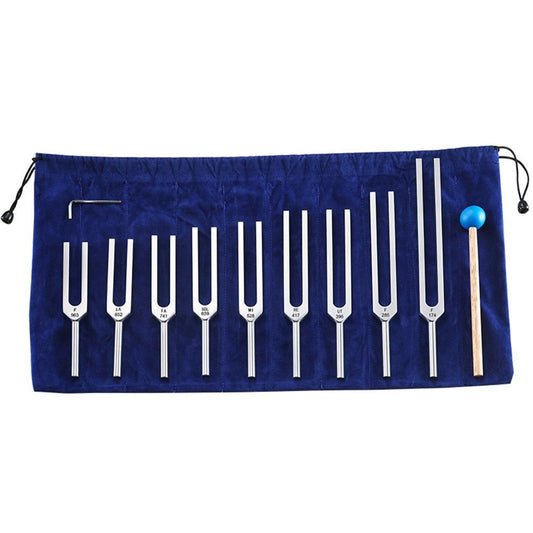 Tuning Fork Set - 9 Tuning Forks Perfect for Healing, Chakra, Sound Therapy, Keep Body, Mind and Spirit in Perfect Harmony.(174 Hz, 285 Hz, 396 Hz, 417 Hz, 528 Hz, 639 Hz etc)