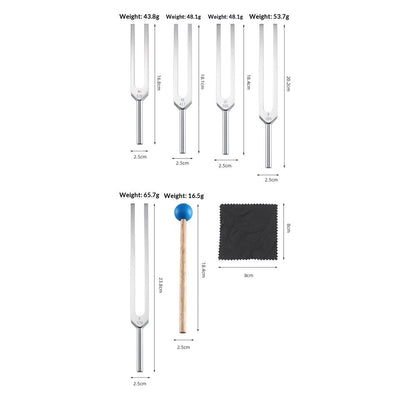 Tuning Fork Set - 9 Tuning Forks Perfect for Healing, Chakra, Sound Therapy, Keep Body, Mind and Spirit in Perfect Harmony.(174 Hz, 285 Hz, 396 Hz, 417 Hz, 528 Hz, 639 Hz etc)