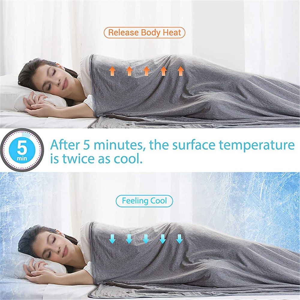 Cooling Blankets for Hot Sleepers - Summer Blanket Thin Lightweight Breathable Soft Double Side Enhanced Cooling for Bed Couch Sofa, Keep Cool for Night Sweats (Grey, 60 x 80 inches)