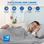 Cooling Blankets for Hot Sleepers - Summer Blanket Thin Lightweight Breathable Soft Double Side Enhanced Cooling for Bed Couch Sofa, Keep Cool for Night Sweats (Grey, 60 x 80 inches)