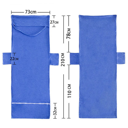 Double Layer Chaise Lounge Pool Chair Cover Beach Towel Fitted Elastic Pocket Won't Slide 85" L x 30" W-Royal Blue