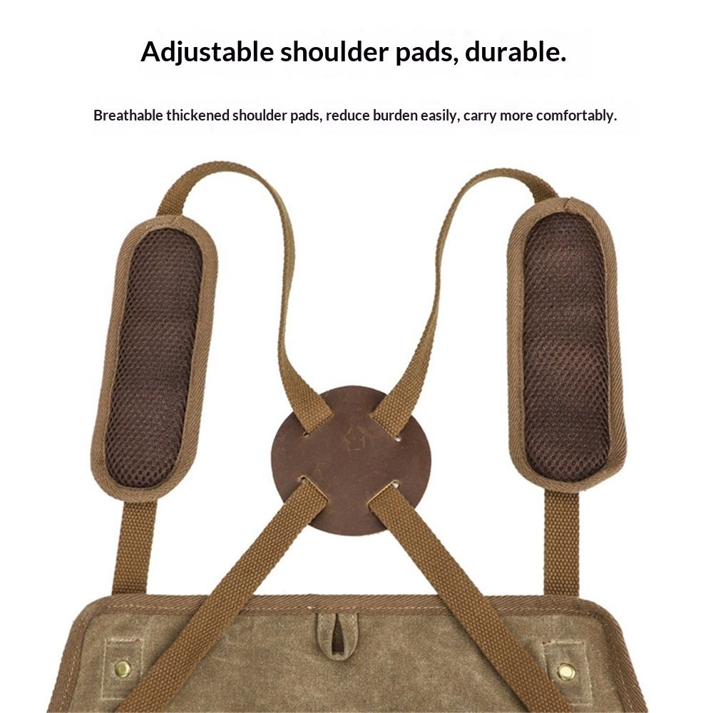 Chef Apron, Waterdrop Resistant Cotton Canvas Cross Back Adjustable Apron, 70*74.5cm(Cappuccino Brown)