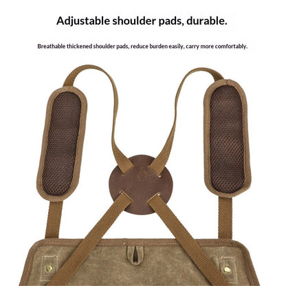 Chef Apron, Waterdrop Resistant Cotton Canvas Cross Back Adjustable Apron, 70*74.5cm(Cappuccino Brown)