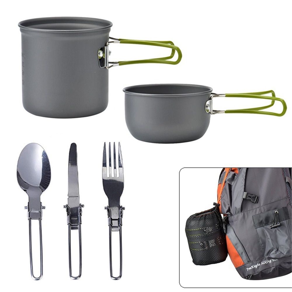 Camping Cookware Set Portable Camping Mess Kit Cooking Set Camping Cooking Set Outdoor with Stove Spoon Fork Cutter for Picnic Hiking Backpacking Travel