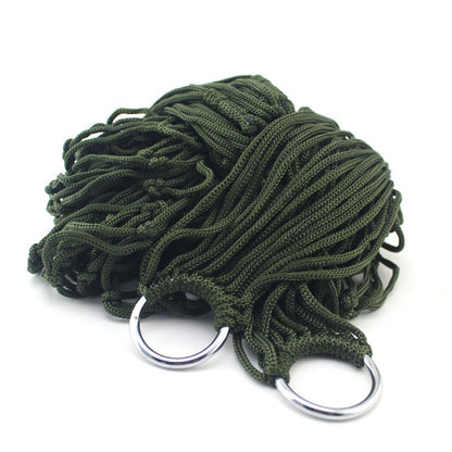 Travel Hammock,Camping Hammock, Outdoor Sport Hammock Army Green Net Mesh Nylon Sleeping Bed with Hooks for Garden Beach Camping Hunting Hiking Traveling (Green)