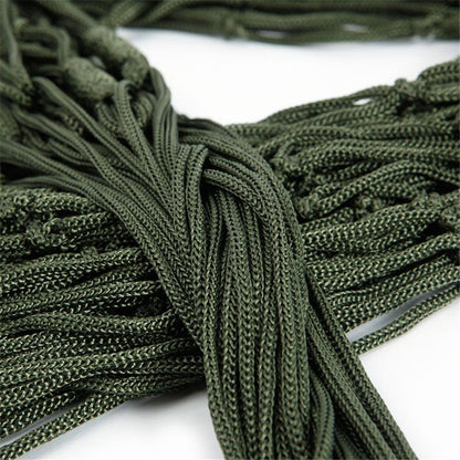 Travel Hammock,Camping Hammock, Outdoor Sport Hammock Army Green Net Mesh Nylon Sleeping Bed with Hooks for Garden Beach Camping Hunting Hiking Traveling (Green)