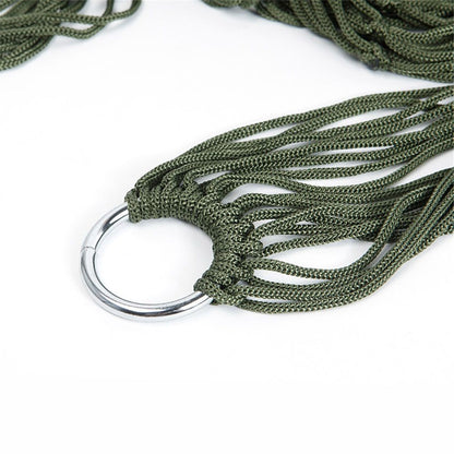 Travel Hammock,Camping Hammock, Outdoor Sport Hammock Army Green Net Mesh Nylon Sleeping Bed with Hooks for Garden Beach Camping Hunting Hiking Traveling (Green)